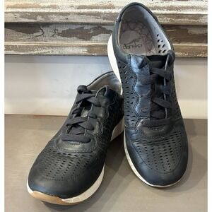 Dansko Charlie 39 Women's Size‎ 8 Shoes Black Gray Leather Perforated Sneakers